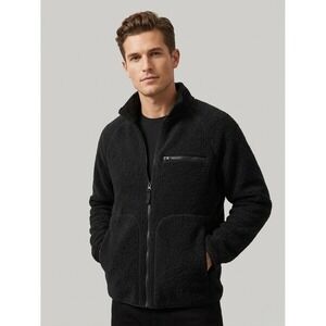 Everlane Black Mens ReNew Fleece Full Zip Jacket Size XL